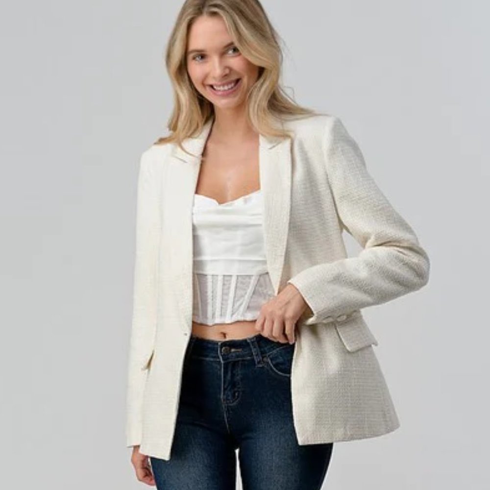 Business Casual Women Tweed Blazer- New with tag